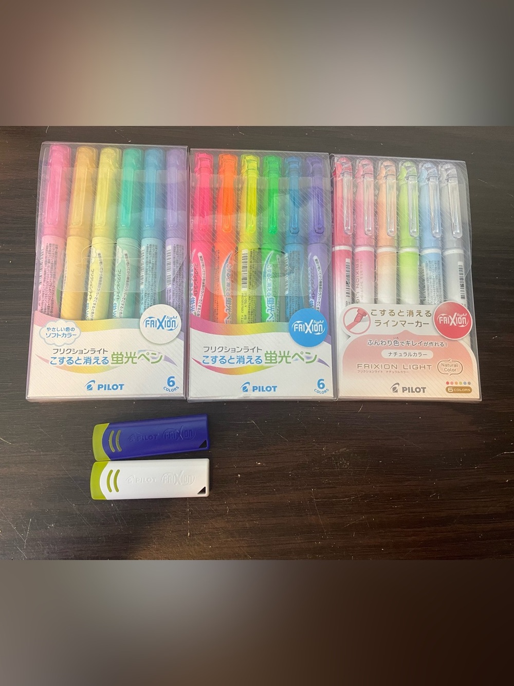 Pilot FriXion Light Pastel and Neon Highlighter Sets - Multicolor Three Pack Lot
